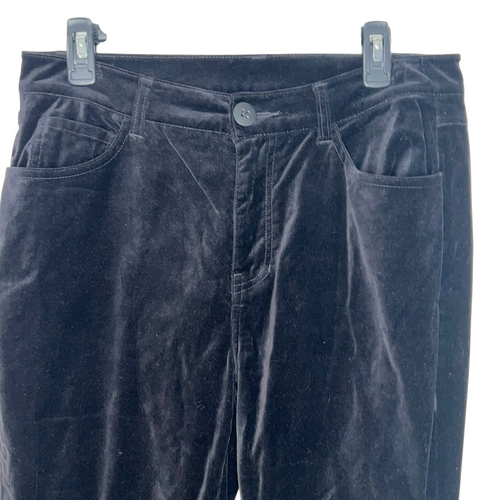 CAbi 4073 Gala Velvet Pants Women 10 High Rise Stretch Cotton Zip Closure Black - Picture 3 of 10